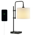 thumbnail image 3 of JONATHAN Y Edris 24.75" Industrial Designer Metal LED Task Lamp with USB Charging Port, Black, JYL1130A, 3 of 7