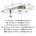 thumbnail image 3 of Amerock Augment 3-3/4 inch (96mm) Center-to-Center Satin Nickel Cabinet Pull, 10 Pack, 3 of 4