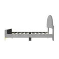 thumbnail image 5 of THOWDEE Full Size Upholstered Platform Bed with Classic Semi-circle Shaped Headboard, Wooden Bed Frame with Mental Legs, 79.5"L x 56.7"W x 44.3"H 220 lbs Load, Gray, 5 of 9