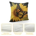thumbnail image 4 of JEUXUS  Pillow Covers , Sunflower Butterfly Decorative Throw Pillow Covers Flower Sunflower Pillowcase Farmhouse Cushion Cases for Sofa Couch Outdoor Home Decorations, 4 of 5