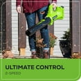 thumbnail image 5 of Greenworks 40V (100 MPH / 350 CFM / 75+ Compatible Tools) Cordless Axial Leaf Blower, 2.0Ah Battery and Charger Included, 5 of 9