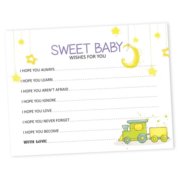 Inkdotpot Wishes For Baby Cards For Baby Shower - Boy, Girl Baby Shower Party Collection, Giraffe Theme, Wishes For The Baby Cards, Activities Party Supplies - Pack Of 50