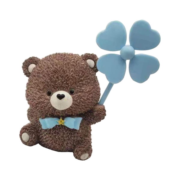 LEORX 1PC Lovely Resin Bear Figurines Assorted Color Car Interior Decor for Friends Families