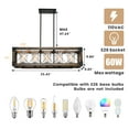 thumbnail image 5 of LovingAHome 5-Light Kitchen Island Lighting, 35.5 Inch Rustic Rectangle Chandeliers for Dining Room, 5 of 7