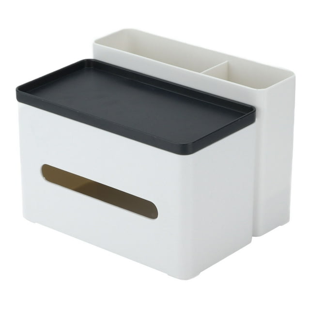 Multifunctional Tissue Storage Box Rectangular Tissue Box with Remote Control Holder Tissue Box Holder Desk Organizer for Living Room,Office,Night Stand,Dresser,Bedroom,Bathroom