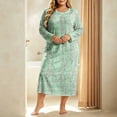 thumbnail image 5 of Edvintorg Womens Nightgowns Floral Printed Crew Neck Long Sleeve Casual Loose House Dresses Long Loungewear Plus Size Clothes Women Multicolor XL, 5 of 7