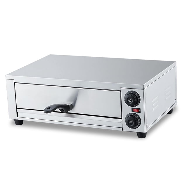 Yeshouse Horno eléctrico para pizza de 1300W, encimera, acero inoxidable, hasta 40 cm, fácil de limpiar