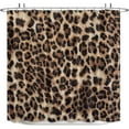 thumbnail image 6 of Leopard Print Shower Curtain 72Wx72H Inch Wild Safari Skin Pattern Powerful Cheetah Cat Panthera Black Brown Fur Wildlife Waterproof Bathroom Home Decor 12 Plastic Hooks, 6 of 6