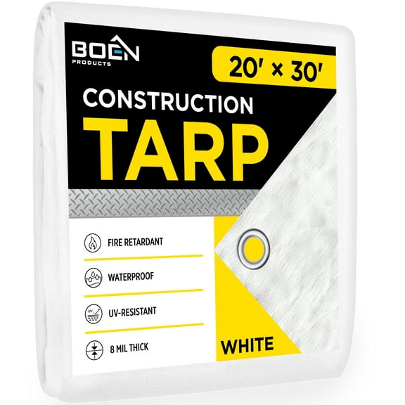Boen FR Tarps White 10x10 Weave 20' x 30'