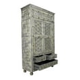 thumbnail image 3 of Moti Carter 42" 2-Door and 3-Drawer Traditional Solid Wood Armoire in Aged Gray, 3 of 4