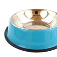 thumbnail image 4 of Methold Tazón de acero inoxidable para comida de perro, cachorro, gato, de agua, herramienta alimentadora de alimentación Suministros para perros azul 22CM, 4 of 6