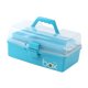 thumbnail image 5 of Caja de manualidades de cajas médicas portátiles Caso de 3 capas con mango Organizador de artesanía Pequeña caja de herramientas de plegamiento para Azul, 5 of 9