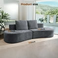 thumbnail image 6 of Patbrela 98" Modern Art Sofa Oversized Curved Couch, 38 Inch Extra Deep Seating Upholstered Sofa for Living Room, Office & Apartment, Linen Upholstery, No Assembly, Dark Gray, 6 of 9