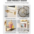thumbnail image 6 of 16oz Upgraded Commercial Popcorn Machine with Cart, Large Popcorn Machine Makes Up to 80 Cups, Movie Theater Pop Corn Machine with Easy-Rolling wheels & Stainless-Steel Kettle, Beige&Gold, 6 of 8