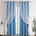 thumbnail image 3 of Anckoeil 2-in-1 Lace Curtain 2 Panels Set, 51x39 Inch Thermal Insulated Blackout Curtains for Bedroom Living Room, 3 of 5
