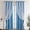 Blue, variant on Blackout Curtains Double Layer Star Lace Sheer with Blackout Liner Thermal Insulated 40 x 51 Inch Pink Bedroom Living Room Window Curtains