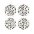 thumbnail image 1 of Vsdgher Flowe Rooster Print Leather Coasters for Drinks, Durable Drink Coasters 4 Set for Tabletop Protection, Luxurious Home Décor and Housewarming Gift-Round Shape, 1 of 6