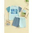 thumbnail image 5 of Aojekbee Little Boys Brother Matching Outfits Sets Short Sleeve Contrast Color Tops and Casual Shorts Sets, 5 of 10