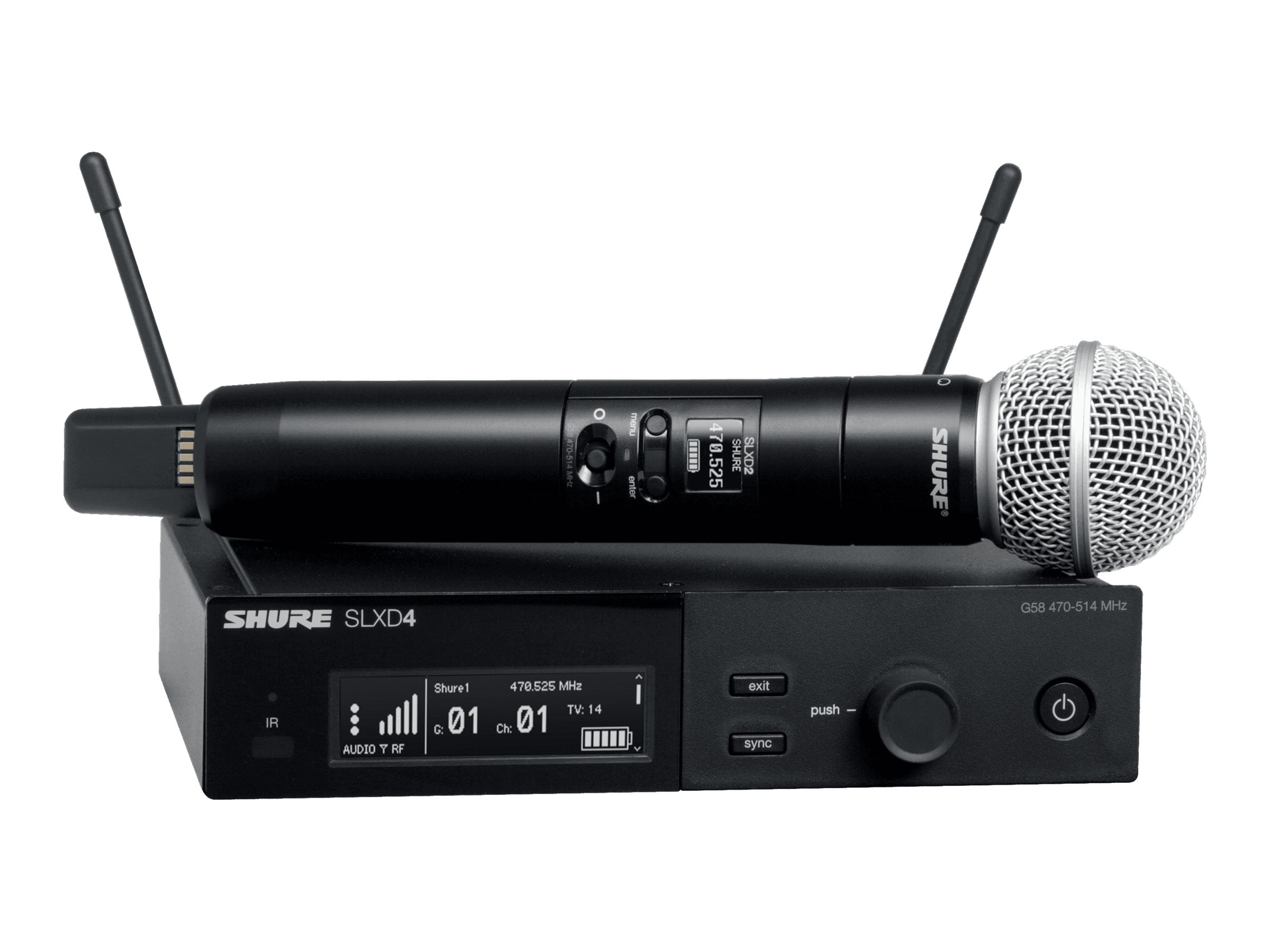 SHURE U4D/SM58、動作確認済み。良い品。 Shure Wireless System with SM58 Handheld Transmitter - 514 MHz to