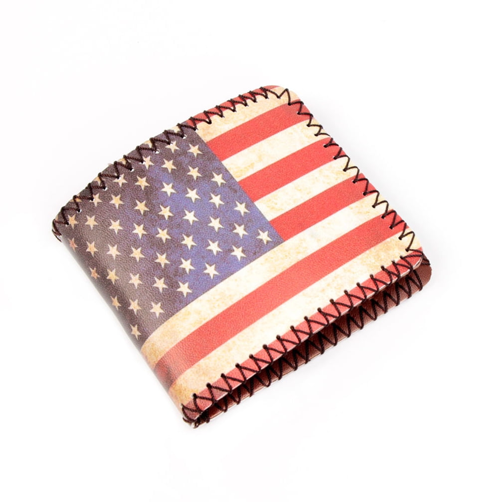 Fashion Stars and Stripes wallet USA National Flag Leather Wallets Men/'s Wallets