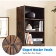 thumbnail image 5 of 5-Tier Bookshelves and Bookcases Set of 2, Farmhouse Bookcase with Barn Doors, Bookshelf & Storage Cabinet with Display Shelves for Living Room, Home Office, Bedroom, Brown, 5 of 14