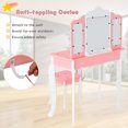 thumbnail image 5 of Infans Kids Vanity Princess Makeup Dressing Table Chair Set W/ Tri-folding Mirror Pink, 5 of 7