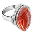 thumbnail image 3 of Natural Botswana Agate Ring 925 Sterling Silver Handmade Jewelry, 3 of 10