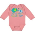 thumbnail image 3 of Inktastic My Glamma Loves Me Cute Elephants Boys or Girls Long Sleeve Baby Bodysuit, 3 of 5