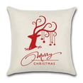 thumbnail image 4 of Christmas Pillow Covers 18×18 Inch Set of 4 Farmhouse Pillow Covers Holiday Rustic Linen Pillow Case for Sofa Couch Christmas Decorations Throw Pillow Covers Letter, 4 of 5