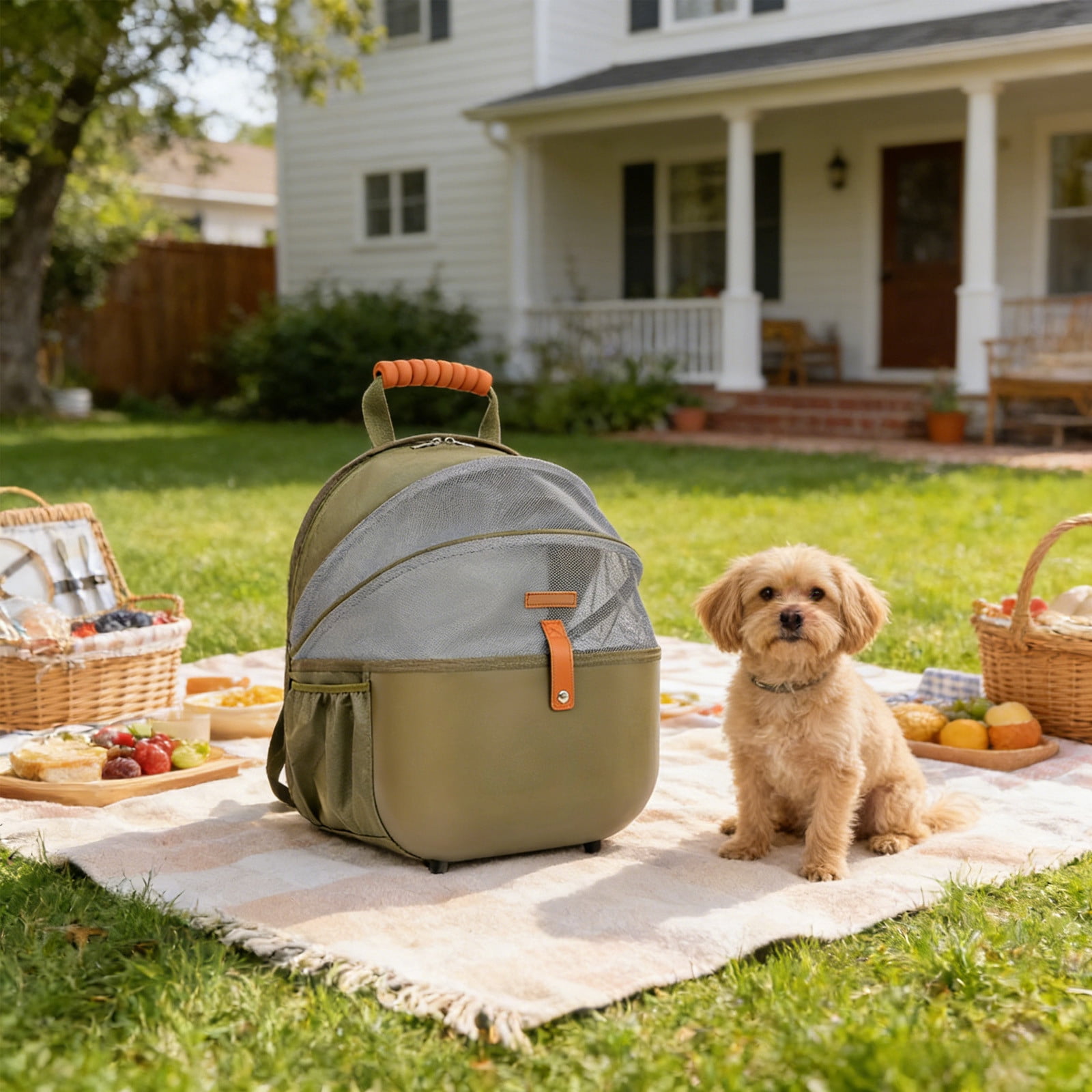 16.92X13.38X10.62 Inch Pet Backpack,Pet Cat Bag Out Portable Large Capacity Backpack Space Capsule Breathable Dog To Go With Supplies,Pet Supplies