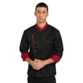 thumbnail image 1 of Doomiva Professional Chef Jacket Men's Long Sleeve Chef Coat Restaurant Kitchen Cooking Uniform Black M, 1 of 6