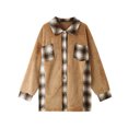 thumbnail image 6 of Lindreshi Winter Coats for Women 2023 Trendy Women's Fall and Winter New Single Breasted Lapel Mid Length Plaid Plush Jacket, 6 of 8