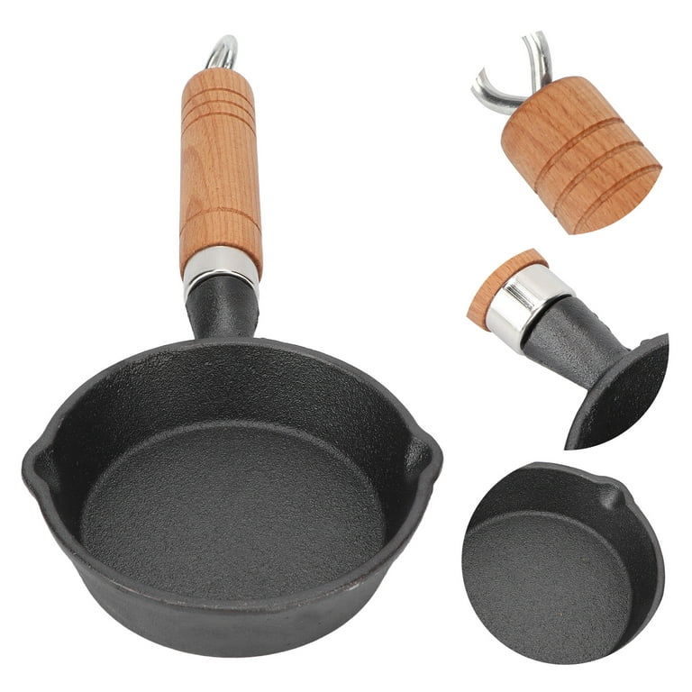Cast Iron Pancake Pan with Wooden Handle