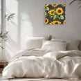 thumbnail image 3 of Canvas Print Wall Art Oil Paintings Summer Blooming Sunflower Leaf Picture Prints Artwork for Living Room Kitchen Bathroom Bedroom,Stretched and Framed Ready to Hang,Floral on Vintage Black, 3 of 9