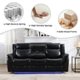 thumbnail image 7 of Othniel Power Reclining Couch Sofa with LED Light USB Port,Cup Holder,AC Outlet Faux Leather Black, 7 of 7