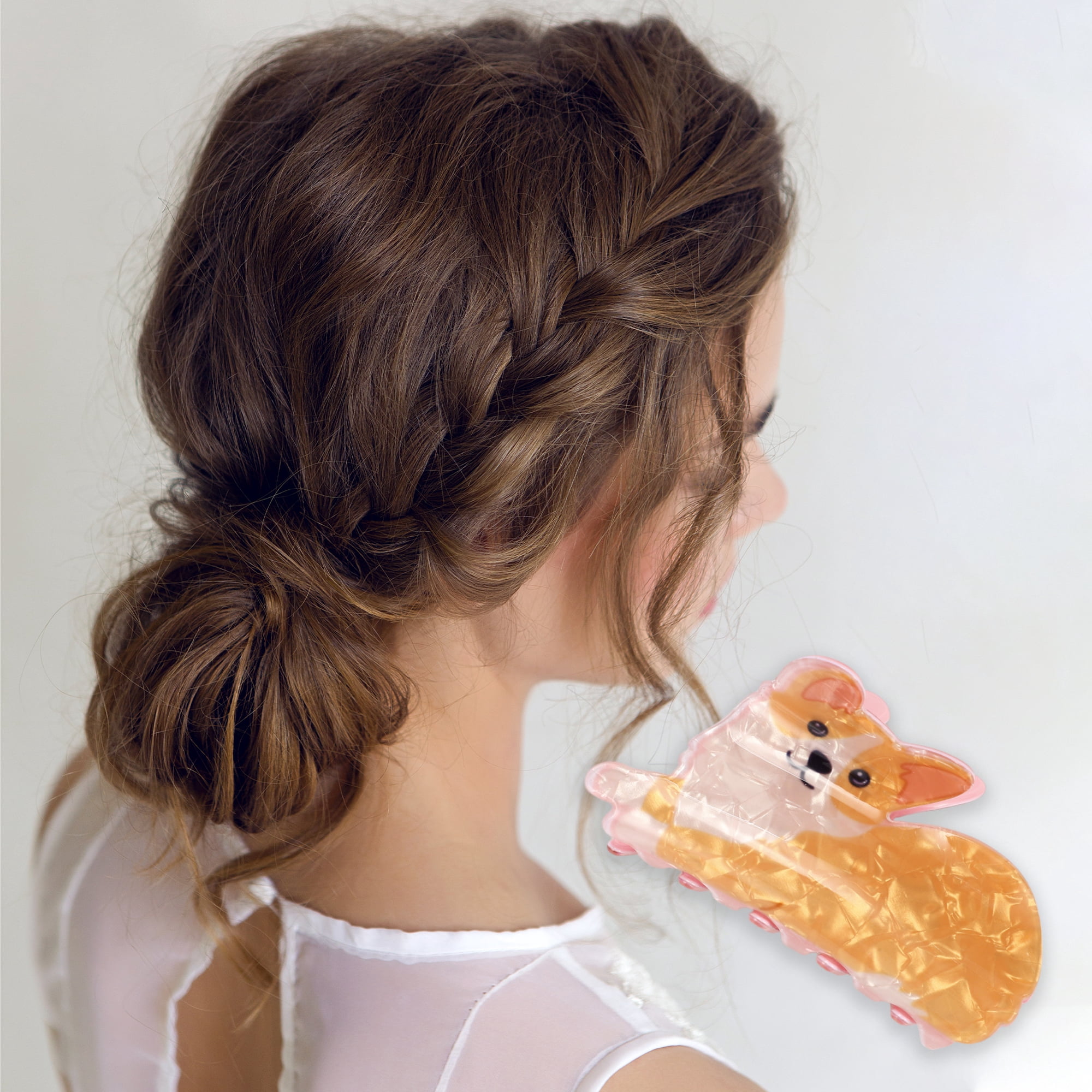 Unique Bargains Fashion Cute Dog Hair Clips Hairdo Clip for Women 3.54"x1.97"x2.36" Orange