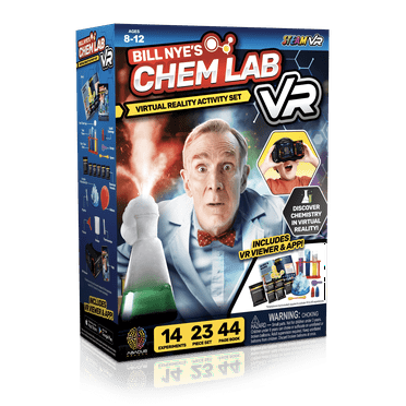 Bill Nye's Virtual Reality Chem Lab Science Experiment Kit by Abacus Brands | VR STEM Toy | Age Group: 8 to 12 | Educational Level: Elementary and Middle School