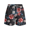 thumbnail image 4 of Axiiglly Beach Shorts for Men Plus Size Summer Shorts Casual Floral Printed Board Shorts Elastic Waist Vacation Swim Trunks Comfy Lightweight Hawaiian Shorts with Pockets, 4 of 5