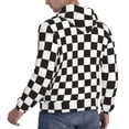 thumbnail image 3 of Hoodies for Men - Black and White Checkerboard Long Sleeve Comfrt Men'S Fashion Hoodies & Sweatshirts, Sweatshirts for Men Hoodies Pullover Clothing Clothes with Pouch, 3 of 7