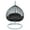 Black, variant on LeisureMod Hanging Swing Chair Two-Person Seater Egg Chair Grey Frame in Teardrop Design with Armrest Removable Zippered Washable Polyester Cushion Cover for Indoor and Patio Recluse Collection