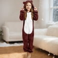 thumbnail image 3 of RUTAYY Children Girls Jumpsuits Soft Long Sleeve Color Block with Hooded Comfortable Loungewear Casual Holiday Romper, 3 of 5