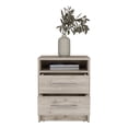 thumbnail image 3 of 15" Small Night Stand, Modern Bed Side Table with 2 Drawers and Open Shelf, Wood End Table with Storage, 2 Drawer Dresser for Living Room, Bedroom, 3 of 8