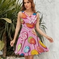 thumbnail image 7 of Candy Pattern Rainbow Lollipop Dress Summer Street Style Dresses Female Sleeveless Printed Sundress, 7 of 7