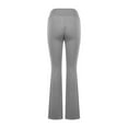 thumbnail image 4 of XFLWAM Flare Leggings for Women Crossover High Waisted Yoga Pants Casual Bootcut Workout Bell Bottom Leggings with Pockets Gray L, 4 of 5