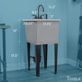 thumbnail image 3 of TEHILA Space Saver 16 Gallon Grey Utility Sink with Black Faucet & Side-Sprayer, 3 of 9