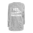 thumbnail image 4 of Darzheoy Womens Tops Solid Color Printed Fashion Versatile Pullover Sweatshirts Round Neck Fall Winter Plus Size Pocket Plush Thickened Thermal Loose Blouses, 4 of 4