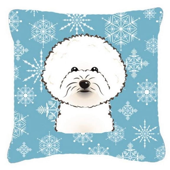Snowflake Bichon Frise Fabric Decorative Pillow