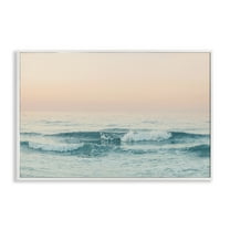 Stupell Industries Greece Ocean Waves Nautical & Beach Photography White Framed Art Print Wall Art, 24 x 16