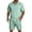 Light Green, variant on CharmCyan Men’s Short Sleeve Button Down Shirt and Shorts Set Casual Two Piece Outfit Lightweight Breathable Fabric Summer Wear