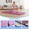 thumbnail image 3 of Betisef 4'x8'x2'' Pu Leather Folding Gymnastics Gym Tumbling Exercise Martial Arts Mat Pad(Pink+Purple), 3 of 8